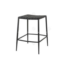 Tabouret de bar en cuir tissé à la main